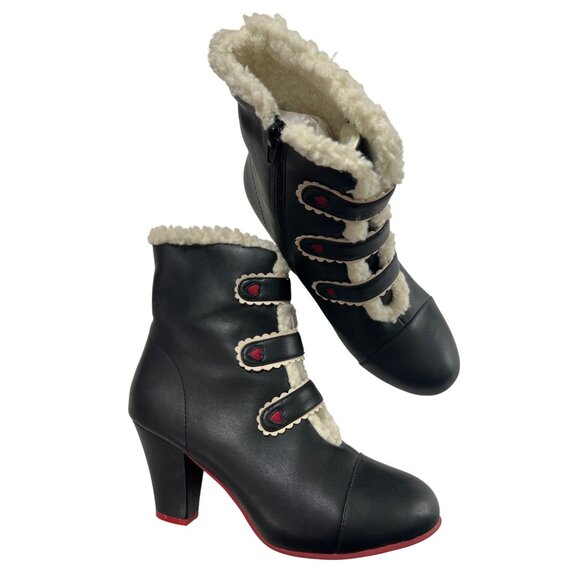 Lola Ramona Black Heeled Boots Size 10 - Picture 10 of 11